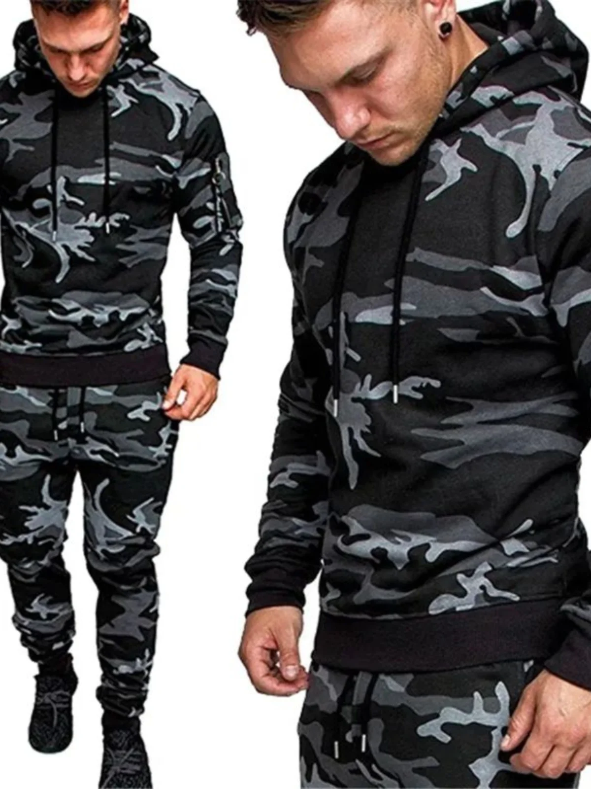 Casual Sports Camouflage Set for Men Long Sve Sweatirt And Pants Autumn Season Leisure Outfit Mid-aged Men's Faion 
Casual Sports Camouflage Set for Men Long Sve Sweatirt And Pants Autumn Season Leisure Outfit Mid-aged Men's Faion