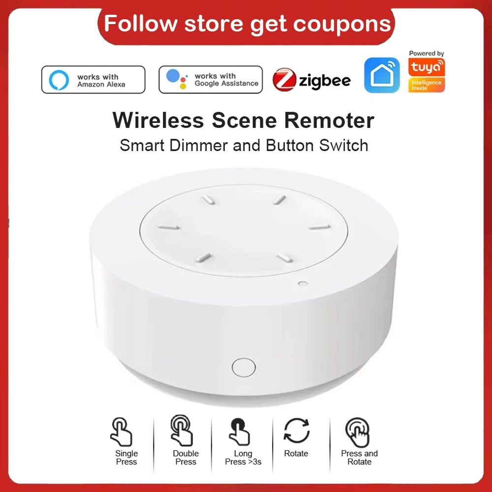 Tuya ZigBee Smart Knob Switch DIY Wireless Scene Button Rotatable Dimmer Home Automation Linkage Remoter Alexa Google Voice
Tuya ZigBee Smart Knob Switch DIY Wireless Scene Button Rotatable Dimmer Home Automation Linkage Remoter Alexa Google Voice