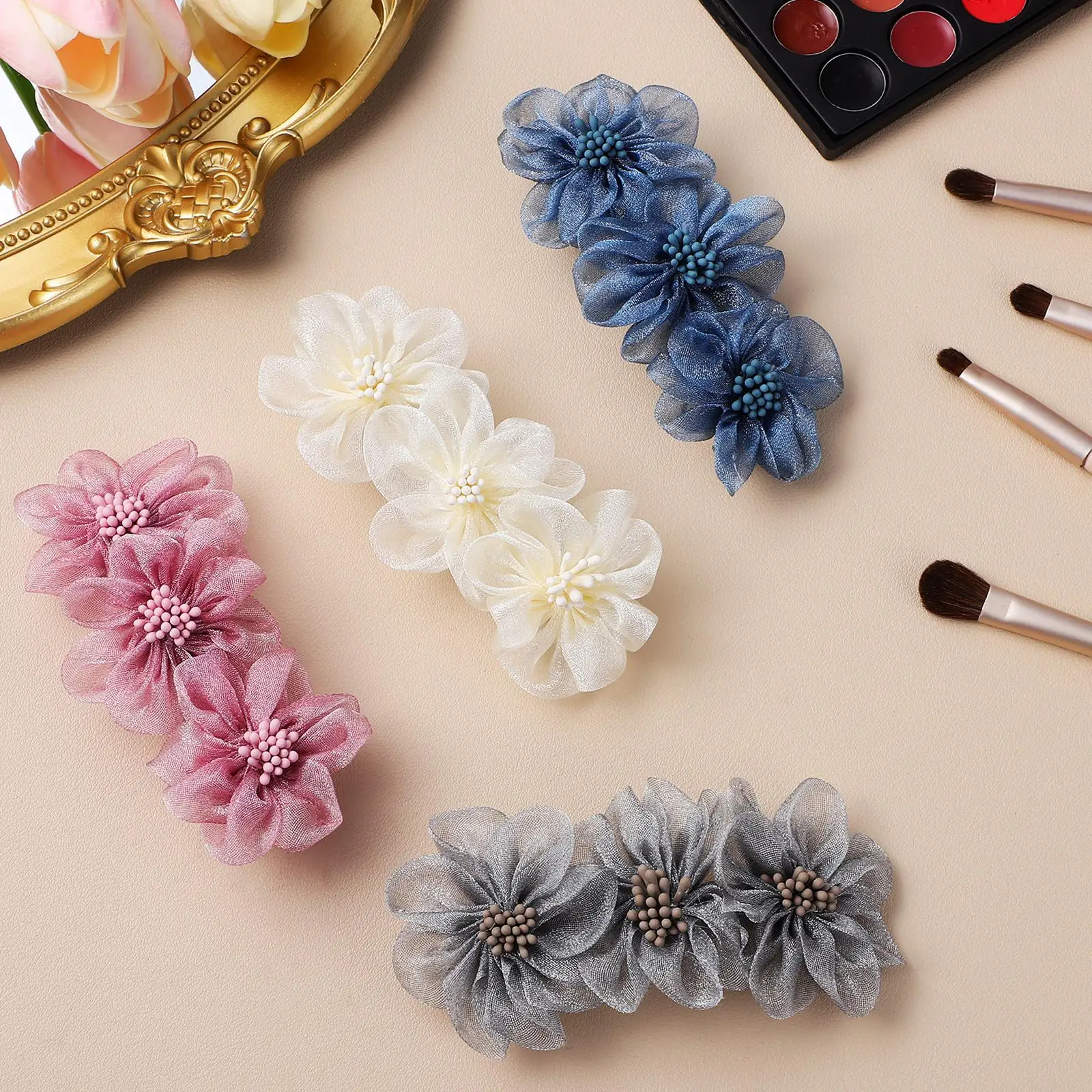 4 Pcs Hair Clips Snap Barrettes Blue Gray Beige Pink Floral Hair Clips Boho Floral Accessories For Women Styling
4 Pcs Hair Clips Snap Barrettes Blue Gray Beige Pink Floral Hair Clips Boho Floral Accessories For Women Styling