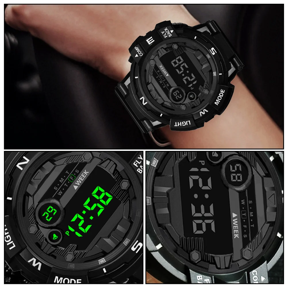 Electronic Watch Black Simple Digital Waterproof Luminous Multi-Functional Student Outdoor Sports Watch For Men Gym Business
Electronic Watch Black Simple Digital Waterproof Luminous Multi-Functional Student Outdoor Sports Watch For Men Gym Business