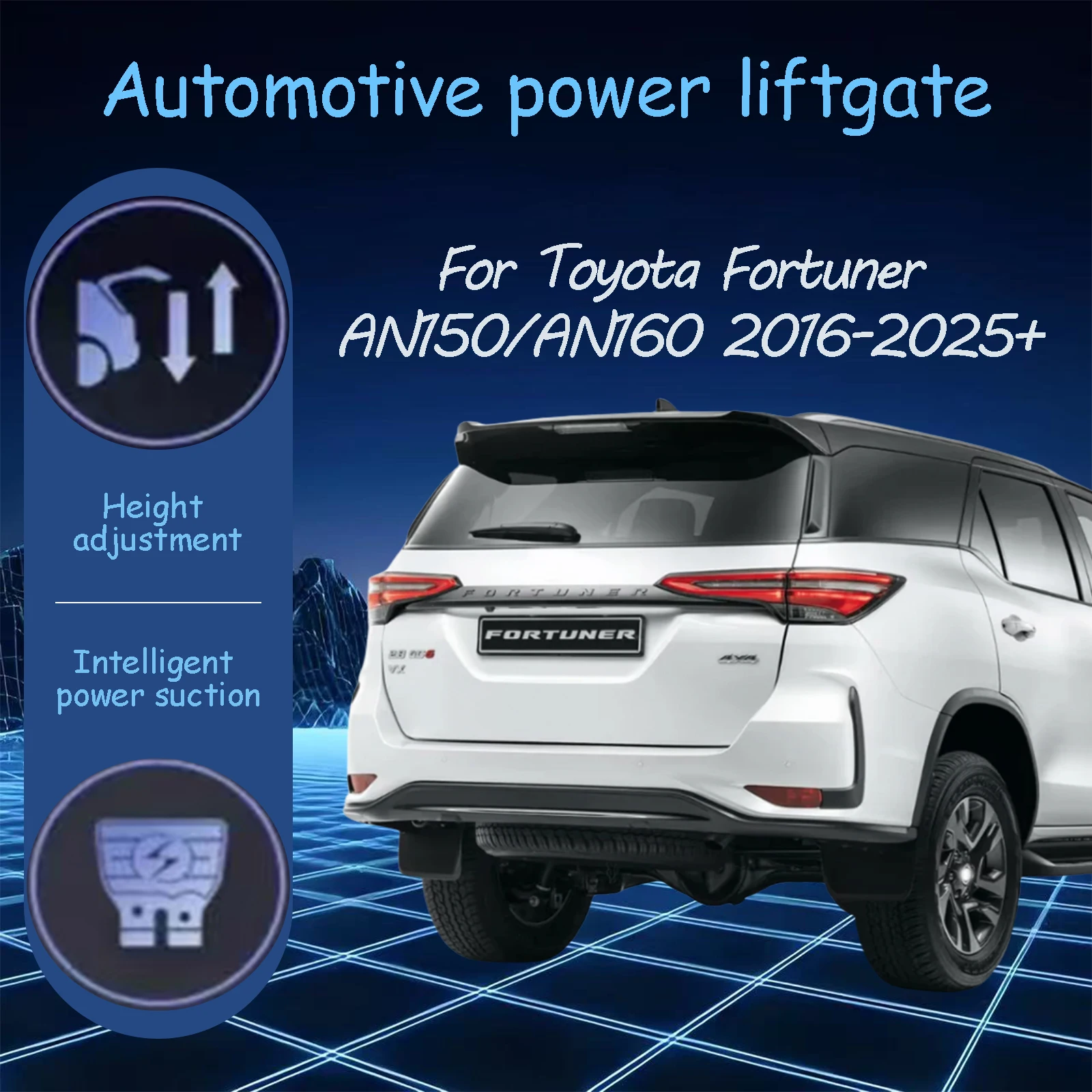 For Toyota Fortuner AN150/AN160 2016-2025+ Electric tailgate automatic suction locks suitable Trunk modification system
For Toyota Fortuner AN150/AN160 2016-2025+ Electric tailgate automatic suction locks suitable Trunk modification system