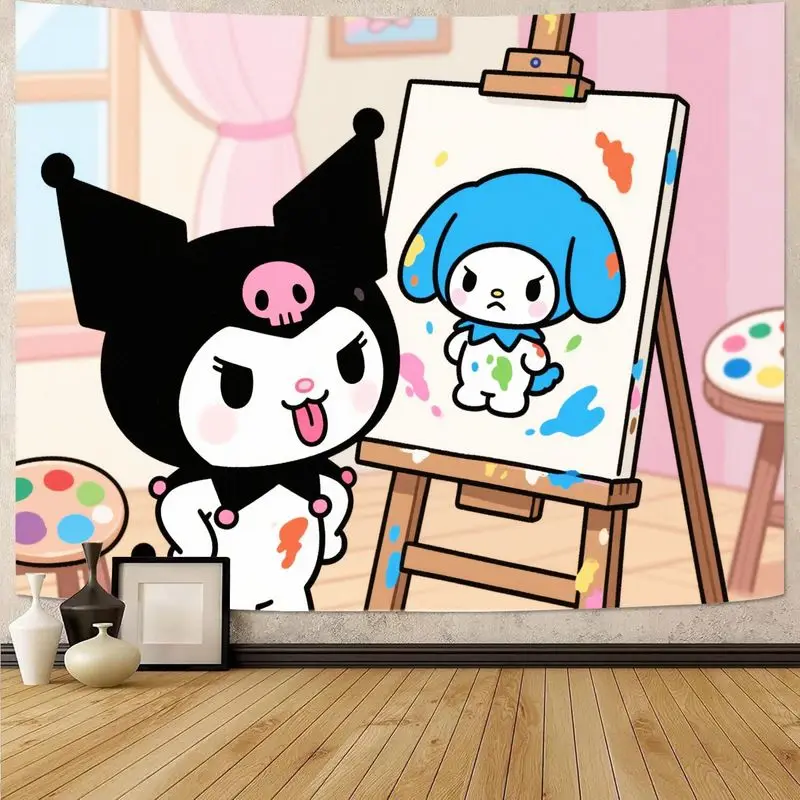 1 шт., гобелен с рисунком Sanrio Kuromi и Cinnamoroll, настенное искусство Kawaii с забавной краской, современный полиэстер, декор для спальни, общежития, Gif
1 шт., гобелен с рисунком Sanrio Kuromi и Cinnamoroll, настенное искусство Kawaii с забавной краской, современный полиэстер, декор для спальни, общежития, Gif