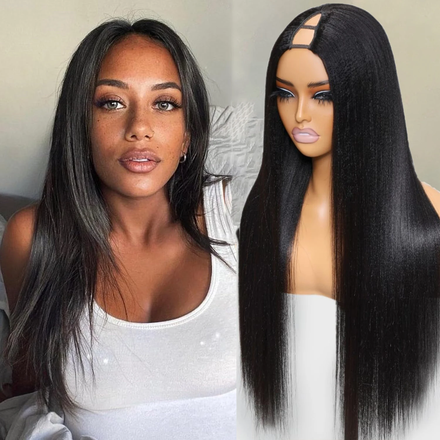 Парики с V-образной частью, 100% прямые парики из натуральных волос, без несмывания, без пришивания, бесклеевые, плотность 200, натуральный черный, подходит для начинающих
Парики с V-образной частью, 100% прямые парики из натуральных волос, без несмывания, без пришивания, бесклеевые, плотность 200, натуральный черный, подходит для начинающих