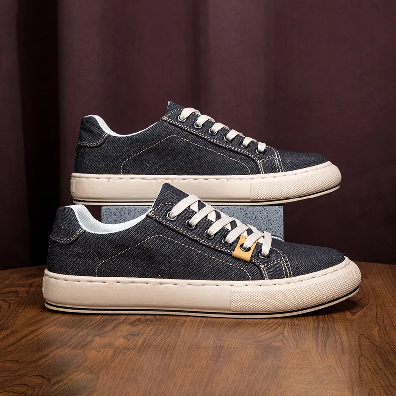 Men's Casual Shoes Denim Cloth Lace-up Flat Shoes 2024 New High Quality Sneakers Male Luxury Designer Man Canvas Shoes
Men's Casual Shoes Denim Cloth Lace-up Flat Shoes 2024 New High Quality Sneakers Male Luxury Designer Man Canvas Shoes