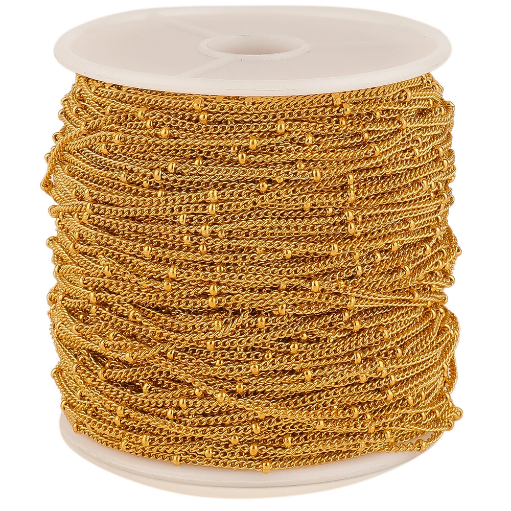 2 Meters Stainless Steel Gold Flat Beads Clip Chains for DIY Jewelry Fashion Anklet Necklace Making Accessories Wholesale Bulk
2 Meters Stainless Steel Gold Flat Beads Clip Chains for DIY Jewelry Fashion Anklet Necklace Making Accessories Wholesale Bulk