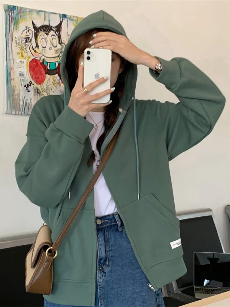 Fashion Women's Hooded Sweater Top Zipper College Harajuku Style Casual Long Sleeve Sweatshirts Coat Clothes Tops New
Fashion Women's Hooded Sweater Top Zipper College Harajuku Style Casual Long Sleeve Sweatshirts Coat Clothes Tops New