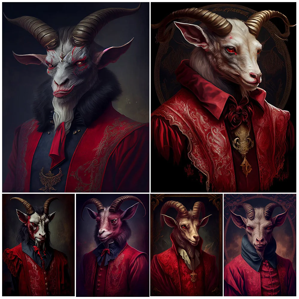Victorian Devil Goat,Gothic Wall Art Canvas Painting Baphomet Vintage Portrait Art Poster And Print For Living Room Decoration
Victorian Devil Goat,Gothic Wall Art Canvas Painting Baphomet Vintage Portrait Art Poster And Print For Living Room Decoration