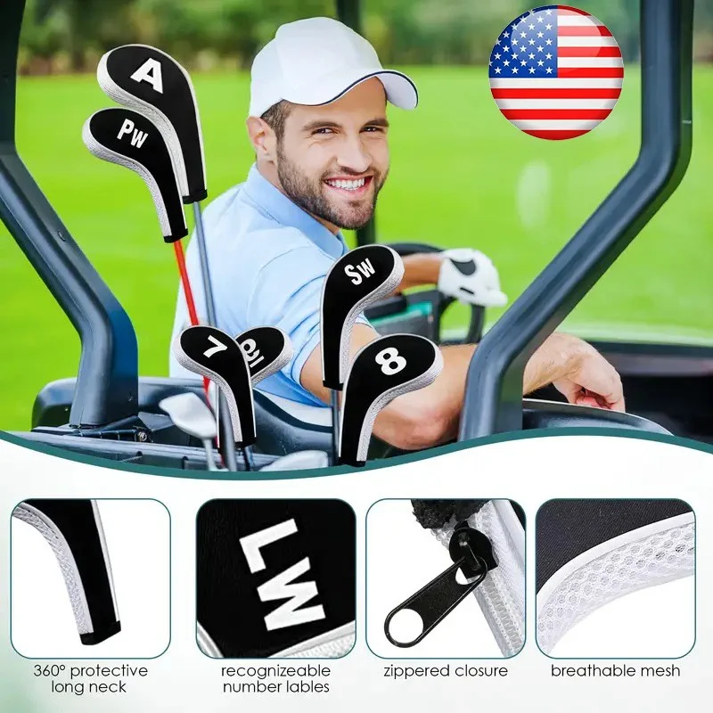12-Piece Golf Club Cover Set – Number Print Neoprene Covers with Zippered Driver Head & Long Neck for Iron and Driver Protection
12-Piece Golf Club Cover Set – Number Print Neoprene Covers with Zippered Driver Head & Long Neck for Iron and Driver Protection