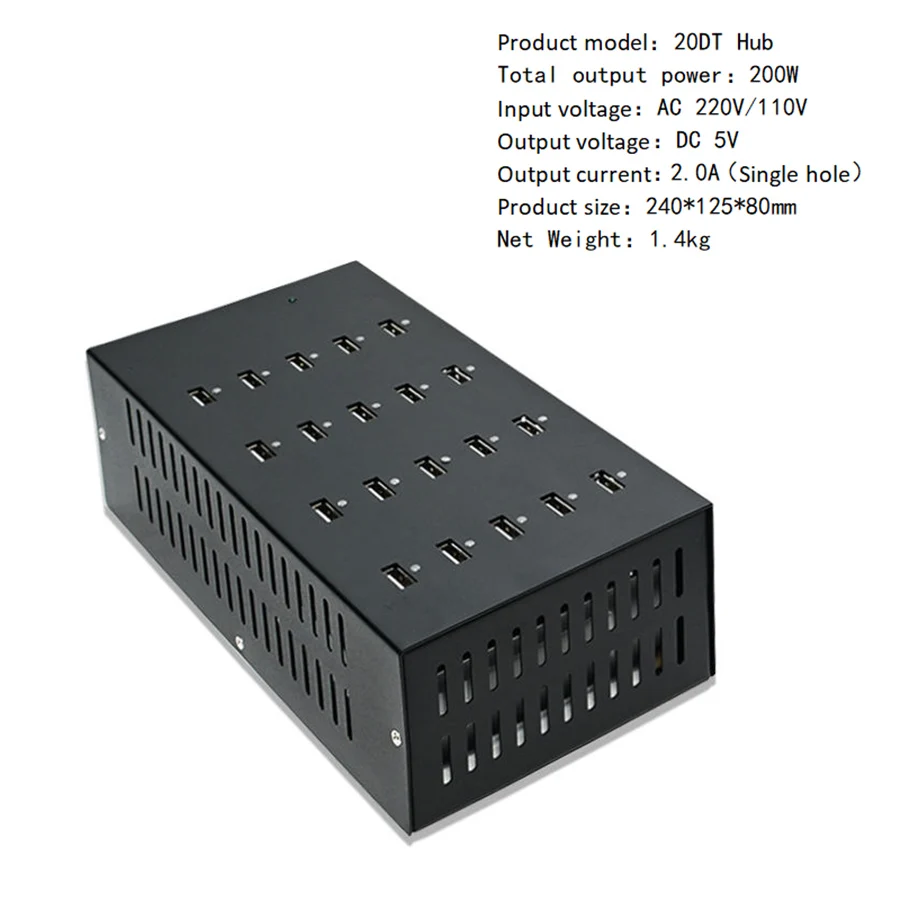 20 Ports Power Adapter Multi-port USB Hub Charger Computer/Laptop/Phone Data Transfer
20 Ports Power Adapter Multi-port USB Hub Charger Computer/Laptop/Phone Data Transfer