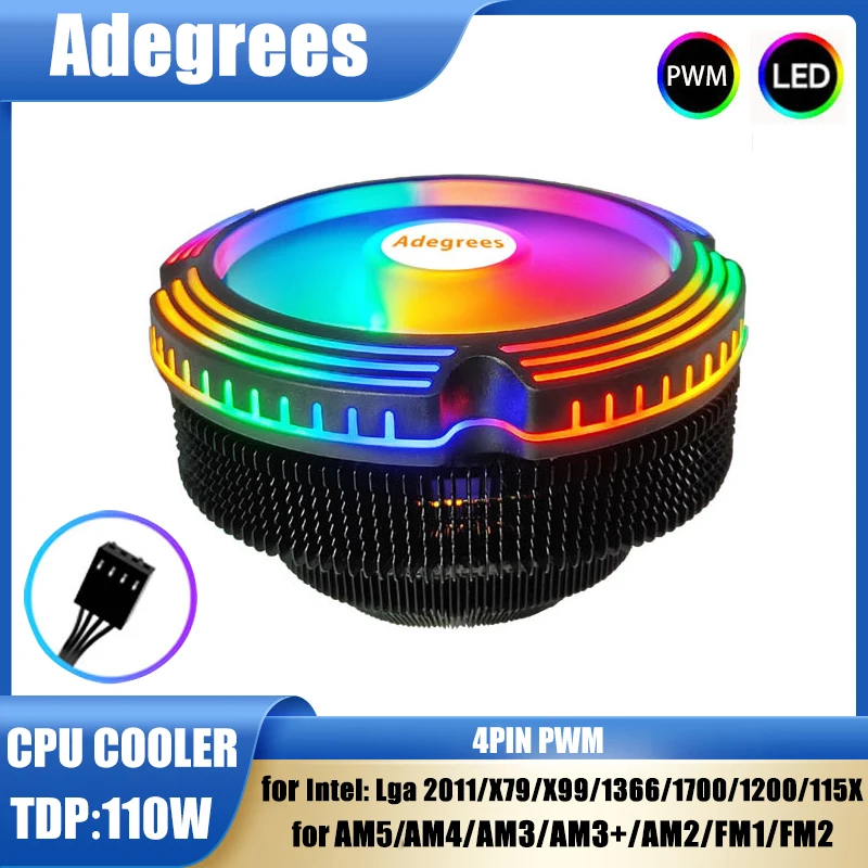 120MM CPU Air Cooler 4PIN PWM PC Radiator Cooling CPU Fan for Intel 1366 2011 1700 1200 1150 1155 1156 X79 X99 AM3 AM4 AM5
120MM CPU Air Cooler 4PIN PWM PC Radiator Cooling CPU Fan for Intel 1366 2011 1700 1200 1150 1155 1156 X79 X99 AM3 AM4 AM5