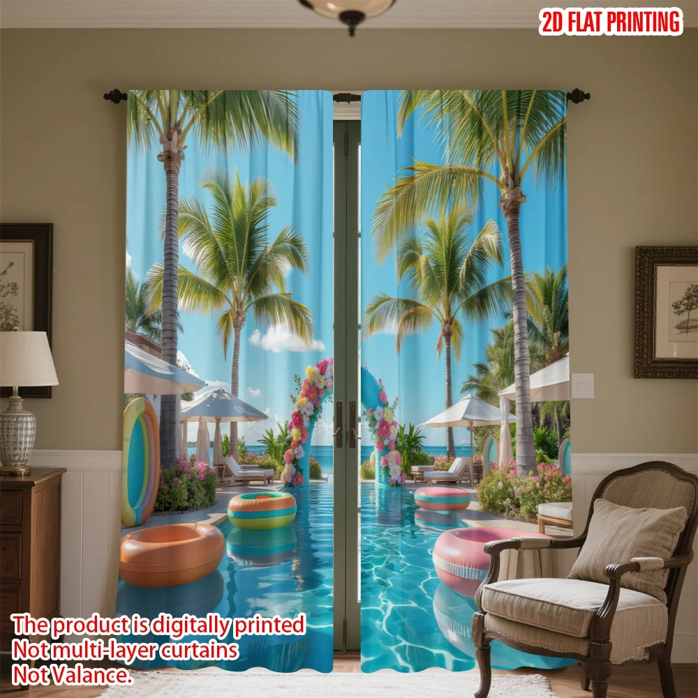 2D flat printing 2pcs Party Curtain Tropical Poolside Paradise Digital Printed Polyester Drapes Festive Curtains Perfect for All
2D flat printing 2pcs Party Curtain Tropical Poolside Paradise Digital Printed Polyester Drapes Festive Curtains Perfect for All