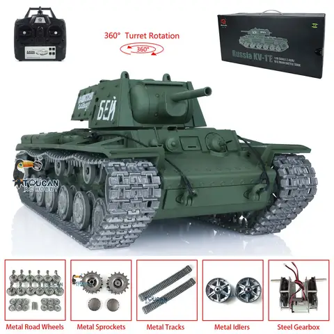 HENG LONG 1/16 7.0 Customized Soviet KV-1 RTR RC Tank 3878 Metal Tracks Wheels Bearings Spring Steel Gearbox Army Toys TH17467