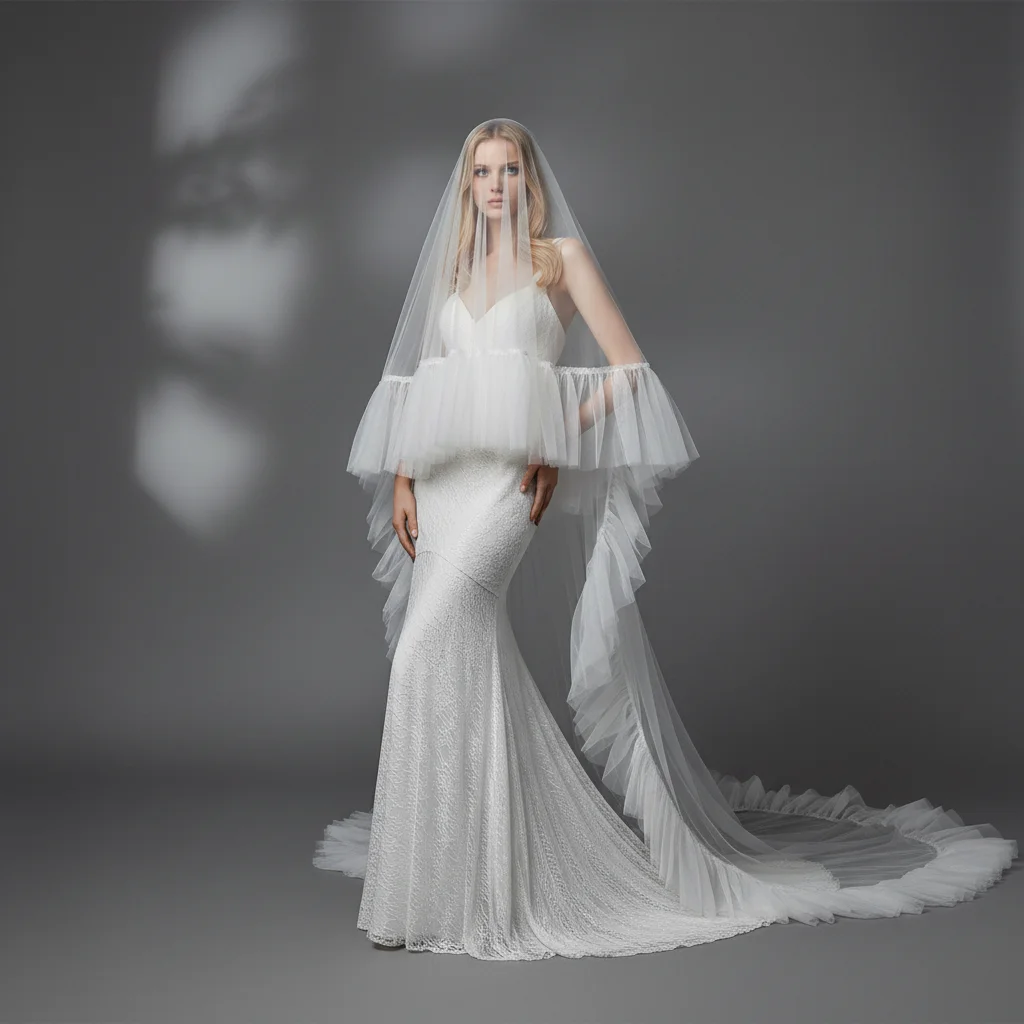 2 Tier Wedding Veil Multi-Layer Tulle Ruffle Blusher Bridal Veils Whit Comb Cathedral Train Fairy core Mantilla for Wedding G117
2 Tier Wedding Veil Multi-Layer Tulle Ruffle Blusher Bridal Veils Whit Comb Cathedral Train Fairy core Mantilla for Wedding G117