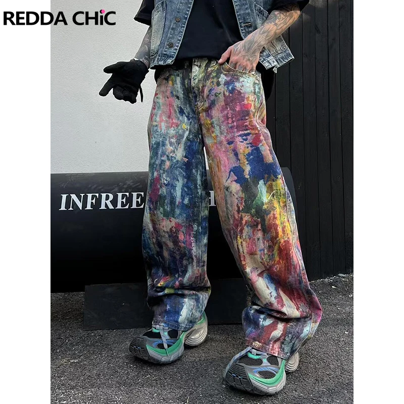 REDDACHIC Colorful Graffiti Men Baggy Jeans Vintage Unisex Painting Wide High Rise Denim Long Trousers Aesthetic Y2k Streetwear
REDDACHIC Colorful Graffiti Men Baggy Jeans Vintage Unisex Painting Wide High Rise Denim Long Trousers Aesthetic Y2k Streetwear