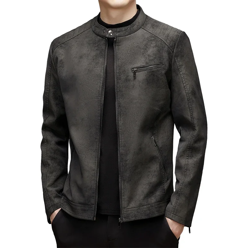 men Winter Men's Leather Jacket Stand Up Collar Windproof Leather Jacket Men High Quality Velvet warm Motorcycle Leather Jacket
men Winter Men's Leather Jacket Stand Up Collar Windproof Leather Jacket Men High Quality Velvet warm Motorcycle Leather Jacket