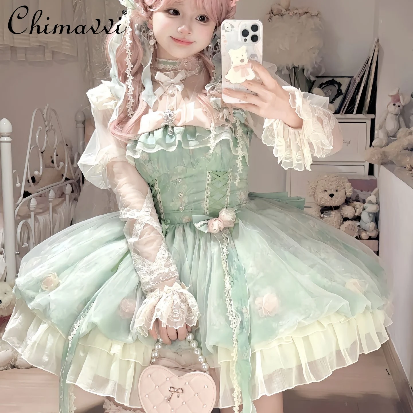 Lolita Forest Garden Wind Sweet Girl Green Dress 2025 Summer New Fashion Temperament Short Birthday Party Short Dresses Women
Lolita Forest Garden Wind Sweet Girl Green Dress 2025 Summer New Fashion Temperament Short Birthday Party Short Dresses Women