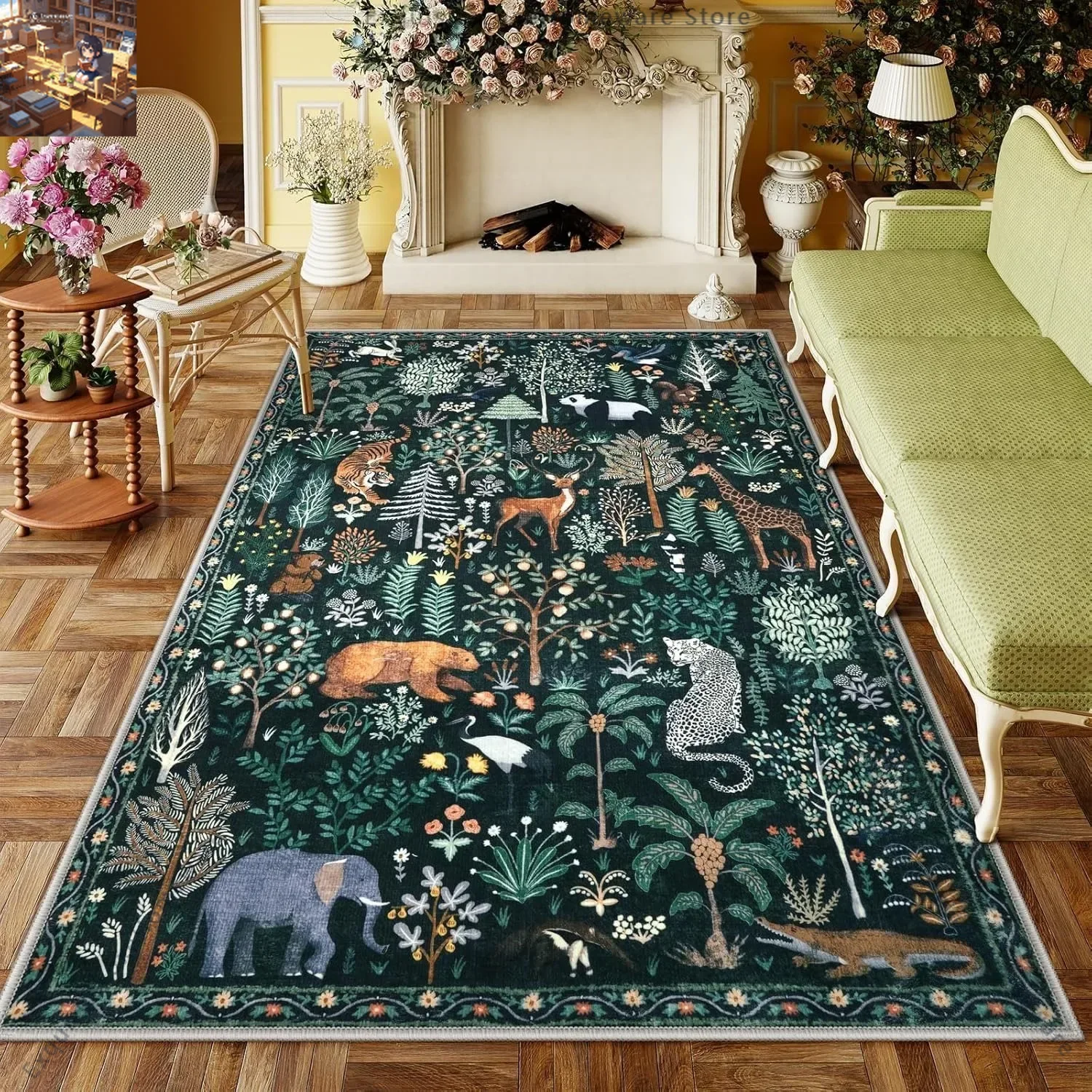 Living Room Carpet Large Size Bedroom Bedside Floor Mat Tropical Rainforest Jungle Animal Home Decoration Rug Alfombra De Salón
Living Room Carpet Large Size Bedroom Bedside Floor Mat Tropical Rainforest Jungle Animal Home Decoration Rug Alfombra De Salón