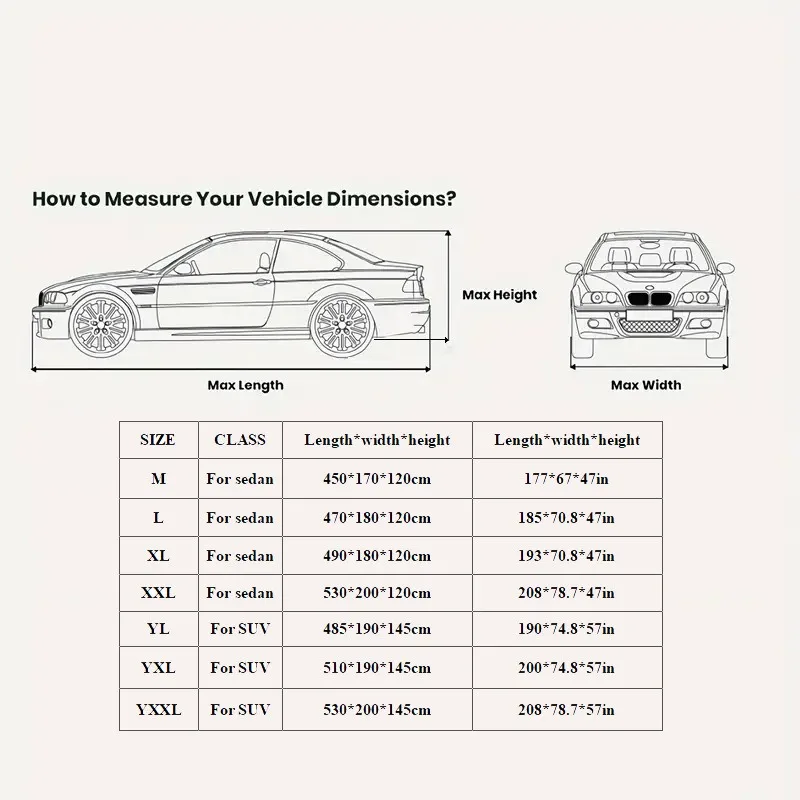 Universal Car Cover Oxford Cloth Full Vehicle Protection All-Season Sunshade Sunscreen Rainproof Waterproof for Cars
Universal Car Cover Oxford Cloth Full Vehicle Protection All-Season Sunshade Sunscreen Rainproof Waterproof for Cars