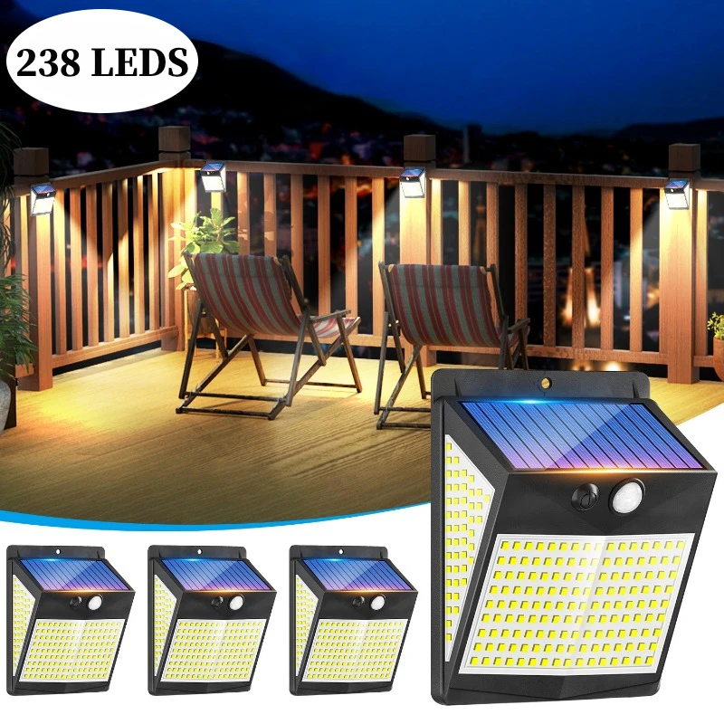 238 LED Outdoor Solar Sensing Solar Lamp 3 Mode Motion Sensor Waterproof Street Wall Light for Garden Patio Balcony Yard
238 LED Outdoor Solar Sensing Solar Lamp 3 Mode Motion Sensor Waterproof Street Wall Light for Garden Patio Balcony Yard