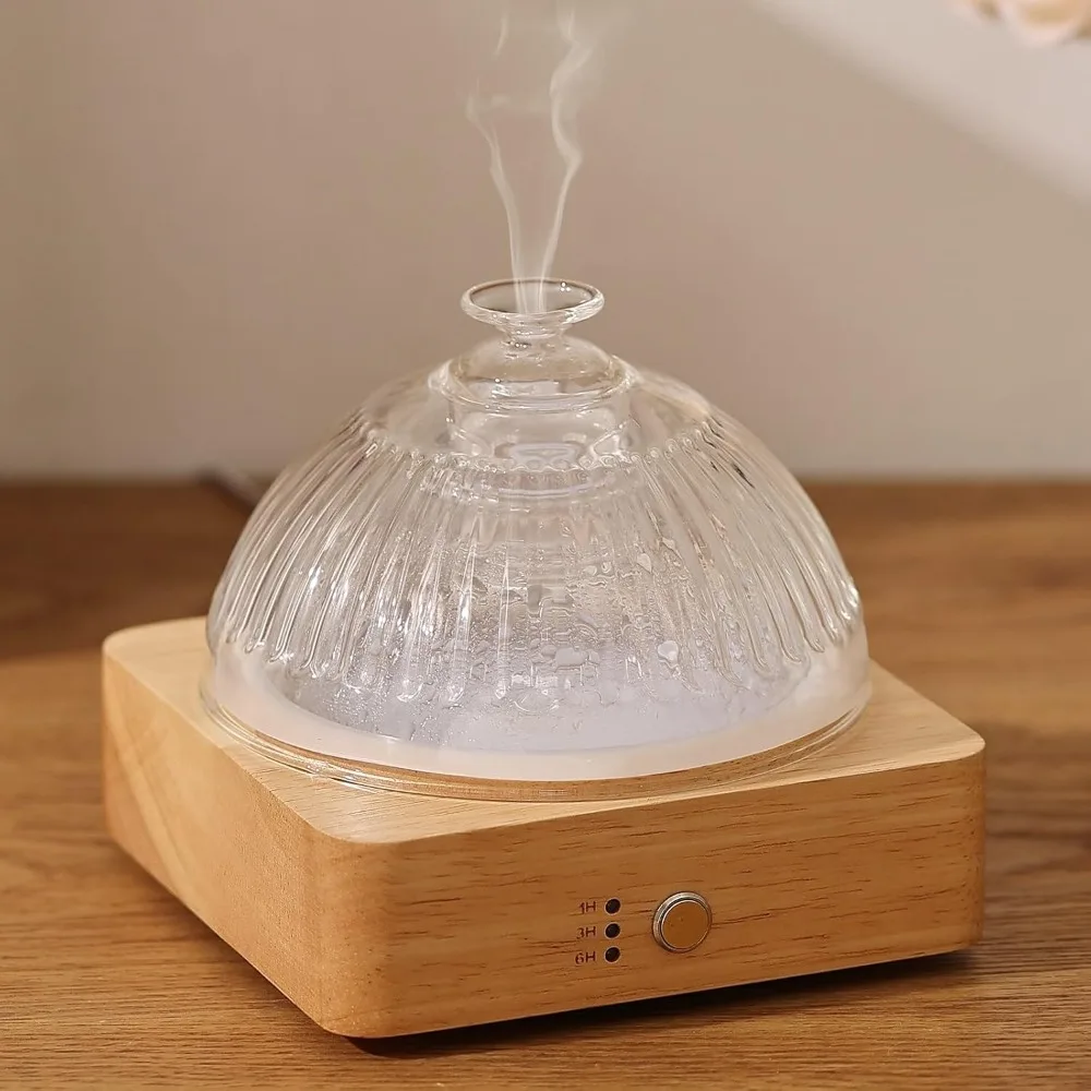 Glass Essential Oil Diffuser 200ml Ultrasonic Aroma Humidifier with Wood Base 7 Color LED Light Auto Off Timer for Home
Glass Essential Oil Diffuser 200ml Ultrasonic Aroma Humidifier with Wood Base 7 Color LED Light Auto Off Timer for Home