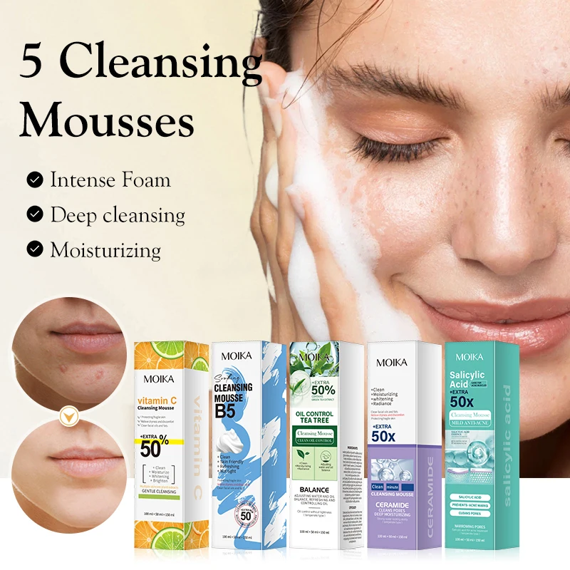 MOIKA 150ml Oil Control Tea Tree Facial Cleansing Mousse Moisturizing Face Skin Care Product
MOIKA 150ml Oil Control Tea Tree Facial Cleansing Mousse Moisturizing Face Skin Care Product