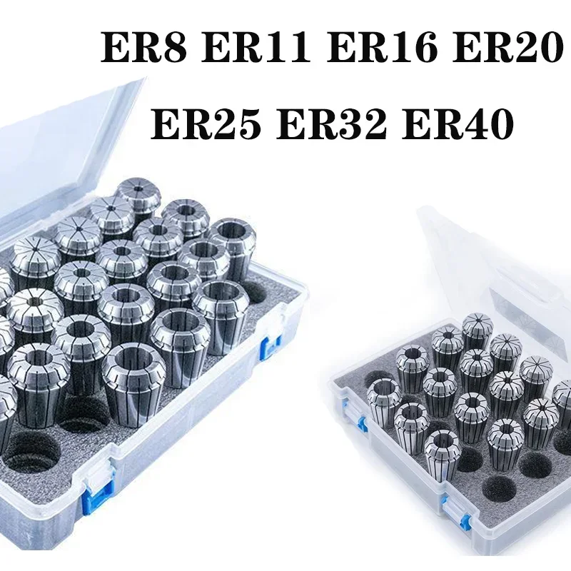 Набор цанг ER ER8 ER11 ER16 ER20 ER25 ER32 ER40 Высокая точность 0,008 мм 0,015 мм Держатель инструментов Зажимной патрон ER для сбора пружин
Набор цанг ER ER8 ER11 ER16 ER20 ER25 ER32 ER40 Высокая точность 0,008 мм 0,015 мм Держатель инструментов Зажимной патрон ER для сбора пружин