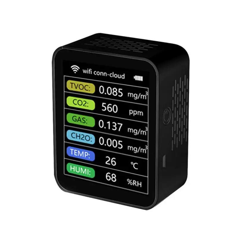 Wifi Smart Air Quality Monitor CO2 Meter TVOC HCHO PM2.5 Tester Digital CO2 Sensor Formaldehyde Gas Detector Tuya APP
Wifi Smart Air Quality Monitor CO2 Meter TVOC HCHO PM2.5 Tester Digital CO2 Sensor Formaldehyde Gas Detector Tuya APP
