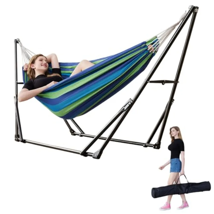 Portable Hammock with Stand for Outside Foldable, Frabic Tension Adjustable Indoor, Carrying Bag Included, 616 lbs Weight Capac
Portable Hammock with Stand for Outside Foldable, Frabic Tension Adjustable Indoor, Carrying Bag Included, 616 lbs Weight Capac