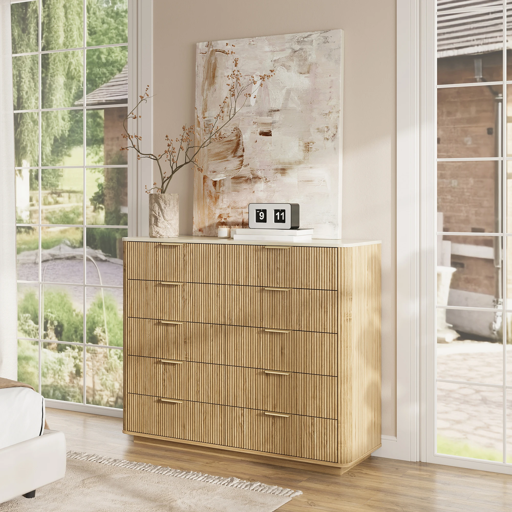 39.3in Fluted Cabinet with Storage Tall Dresser for Bedroom 10 Drawer Midcentury Farmhouse Closet for Living Room Bedroom Dorms
39.3in Fluted Cabinet with Storage Tall Dresser for Bedroom 10 Drawer Midcentury Farmhouse Closet for Living Room Bedroom Dorms