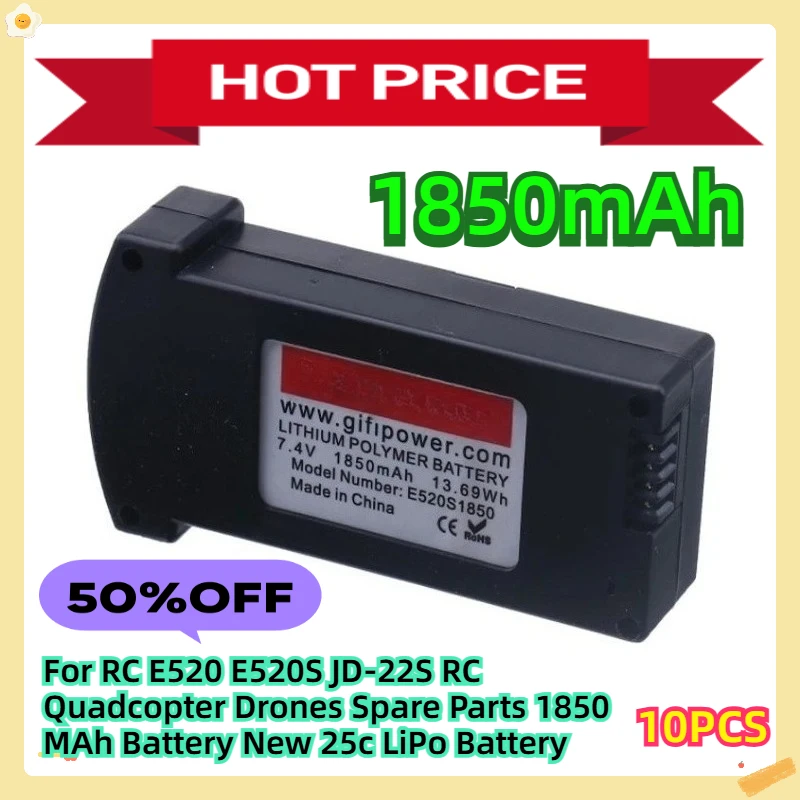 For RC E520 E520S JD-22S RC Quadcopter Drones Spare Parts 1850 MAh 7.4V Battery New 7.4V 1850MAH 25c LiPo Battery
For RC E520 E520S JD-22S RC Quadcopter Drones Spare Parts 1850 MAh 7.4V Battery New 7.4V 1850MAH 25c LiPo Battery