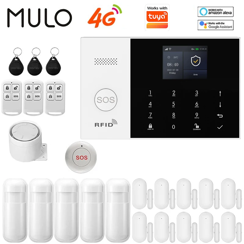 PGST 4G WIFI GSM Smart Home Alarm System Works With Smart Life APP Wireless Door Sensor Alarm Kit Support Alexa 433MHz Sensor
PGST 4G WIFI GSM Smart Home Alarm System Works With Smart Life APP Wireless Door Sensor Alarm Kit Support Alexa 433MHz Sensor