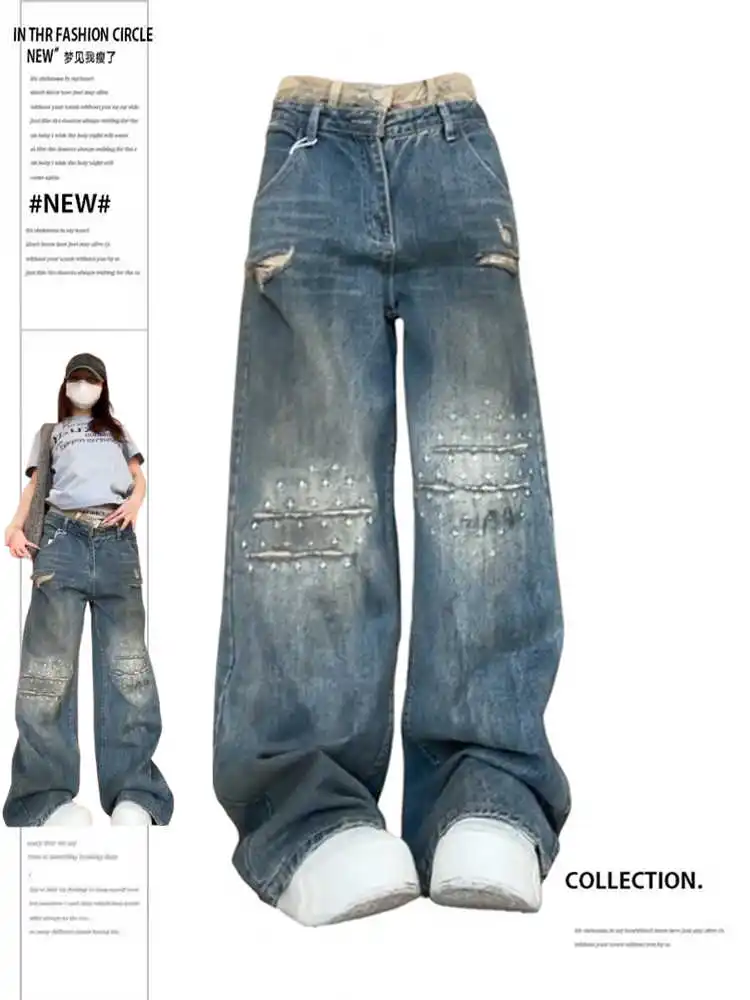 Low Waist Jeans for Women Y2k Style Baggy Jeans Casual Vintage Wide Leg Denim Pants Kpop Casual Loose Streetwear Long Trousers
Low Waist Jeans for Women Y2k Style Baggy Jeans Casual Vintage Wide Leg Denim Pants Kpop Casual Loose Streetwear Long Trousers