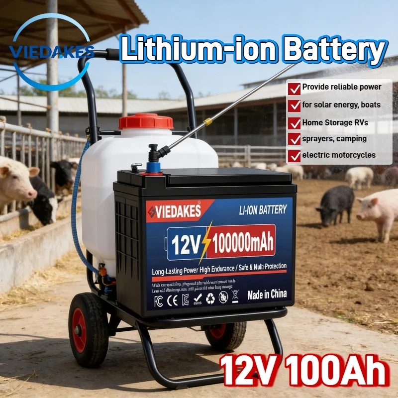 12V LiFePO4 Battery 100Ah Deep Cycle Rechargeable - Built-in BMS for RV Camping Solar Boat Electric Wheelchair Reliable Power
12V LiFePO4 Battery 100Ah Deep Cycle Rechargeable - Built-in BMS for RV Camping Solar Boat Electric Wheelchair Reliable Power