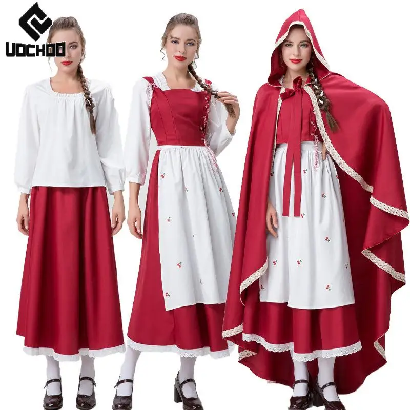 Комплект платья Красной Шапочки на Хэллоуин, карнавальный костюм, красный плащ, наряд для выступления на сцене, праздничная одежда для взрослых, праздничная одежда
Комплект платья Красной Шапочки на Хэллоуин, карнавальный костюм, красный плащ, наряд для выступления на сцене, праздничная одежда для взрослых, праздничная одежда