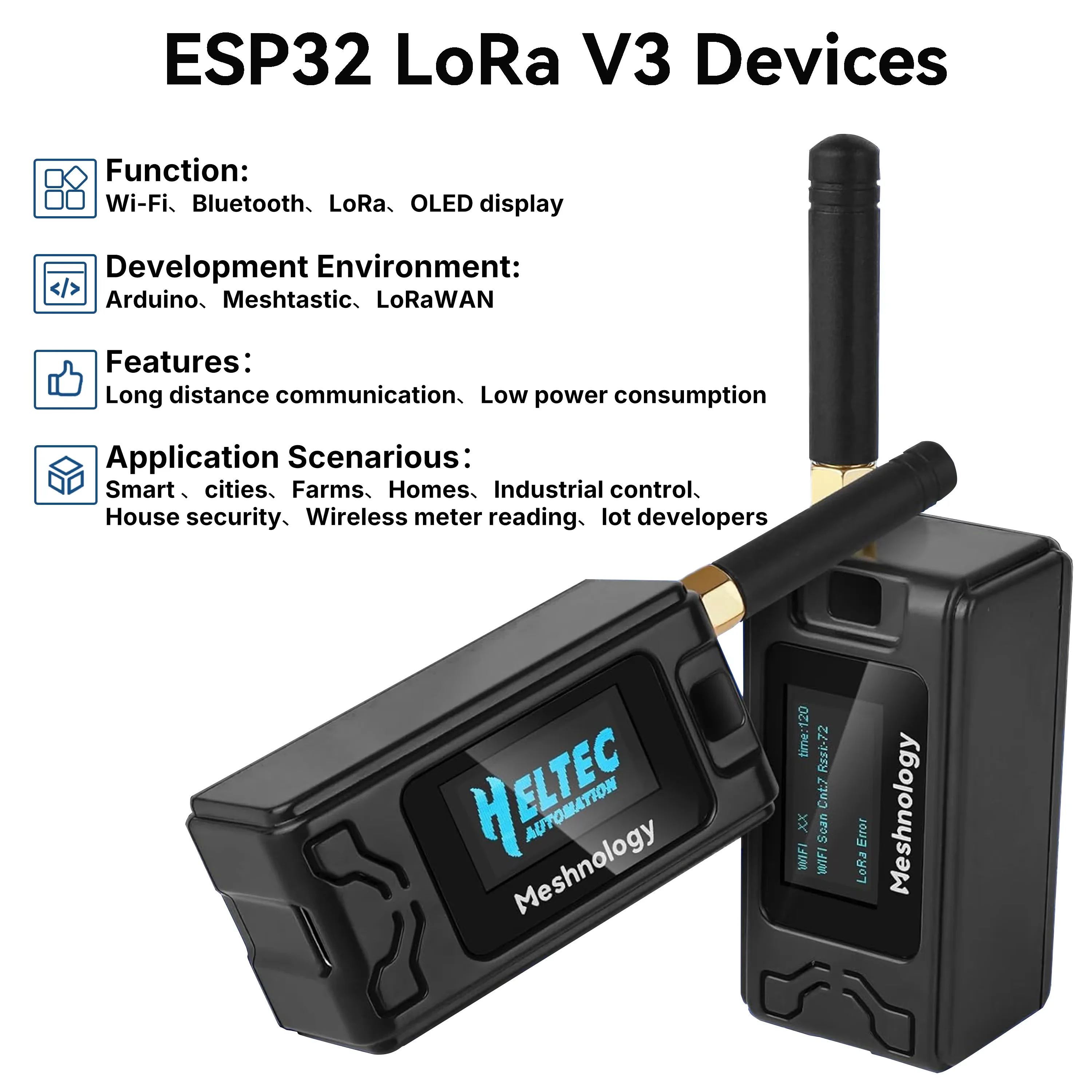 Heltec V3 with Plastic Case WIFI LoRa 32 Development Board ESP32 S3 SX1262 MeshCore Meshtastic LoRaWAN Compatible OLED Display
Heltec V3 with Plastic Case WIFI LoRa 32 Development Board ESP32 S3 SX1262 MeshCore Meshtastic LoRaWAN Compatible OLED Display