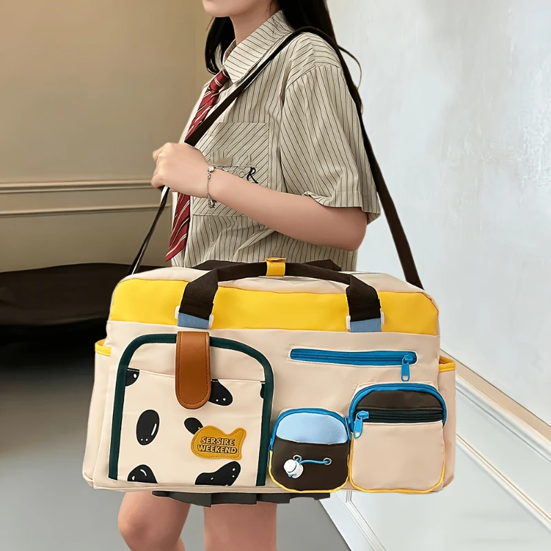 Large Capacity Color Block Travel Duffel Bag,Portable Overnight Duffel Bag,Sport Fitness Tote Bag
Large Capacity Color Block Travel Duffel Bag,Portable Overnight Duffel Bag,Sport Fitness Tote Bag