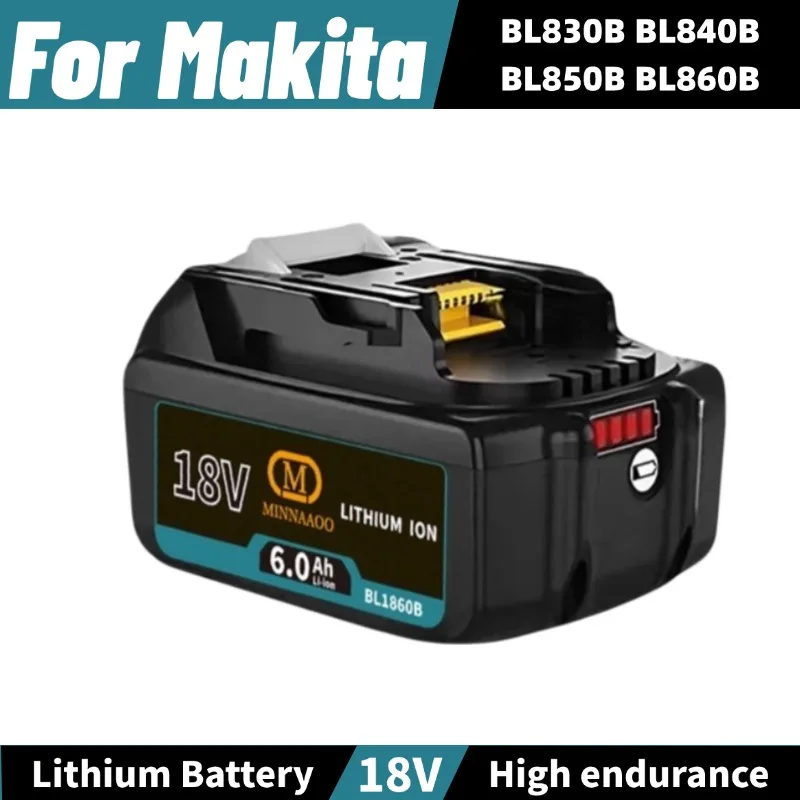 For Makita 18V 6.0Ah Battery With Charger Rechargeable Lithium Ion for BL1850 BL1860B LXT400 Power Tool Large capacity Battery
For Makita 18V 6.0Ah Battery With Charger Rechargeable Lithium Ion for BL1850 BL1860B LXT400 Power Tool Large capacity Battery
