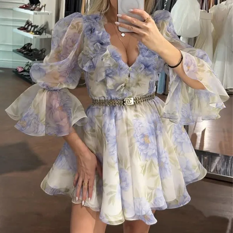 Women's clothing 2025 summer new style V-neck three-dimensional flowers fresh sweet princess dress club clothing Vestidos
Women's clothing 2025 summer new style V-neck three-dimensional flowers fresh sweet princess dress club clothing Vestidos