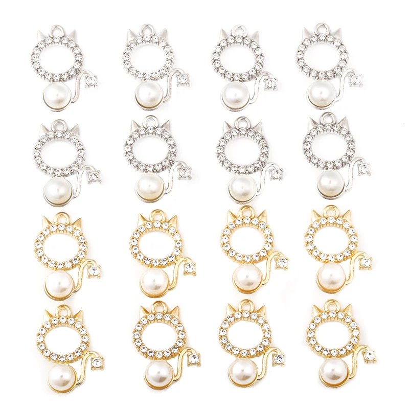15Pcs 23*16MM Fashion Exquisite Alloy Cat Pearl Charm Cute Pendant for Jewelry Women's Necklace Find Earrings Making Accessories
15Pcs 23*16MM Fashion Exquisite Alloy Cat Pearl Charm Cute Pendant for Jewelry Women's Necklace Find Earrings Making Accessories