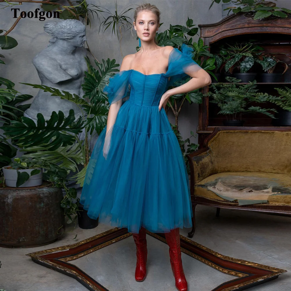 Toofgon Simple A Line Short Party Dresses Off The Shoulder Pleated Bones Midi Formal Evening Gowns Women Bridesmaid Dress
Toofgon Simple A Line Short Party Dresses Off The Shoulder Pleated Bones Midi Formal Evening Gowns Women Bridesmaid Dress
