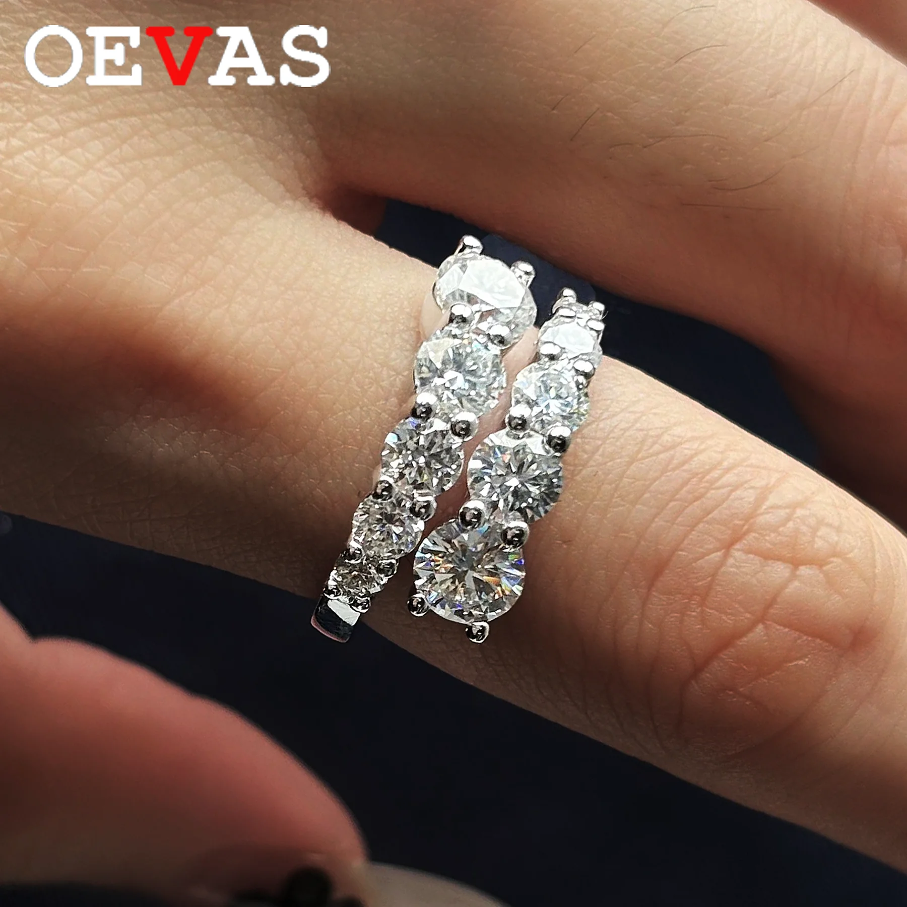 OEVAS двухрядные кольца с муассанитом для женщин, 100% стерлинговое серебро S925, сверкающее лабораторное обручальное кольцо с бриллиантами, ювелирные изделия, подарок
OEVAS двухрядные кольца с муассанитом для женщин, 100% стерлинговое серебро S925, сверкающее лабораторное обручальное кольцо с бриллиантами, ювелирные изделия, подарок