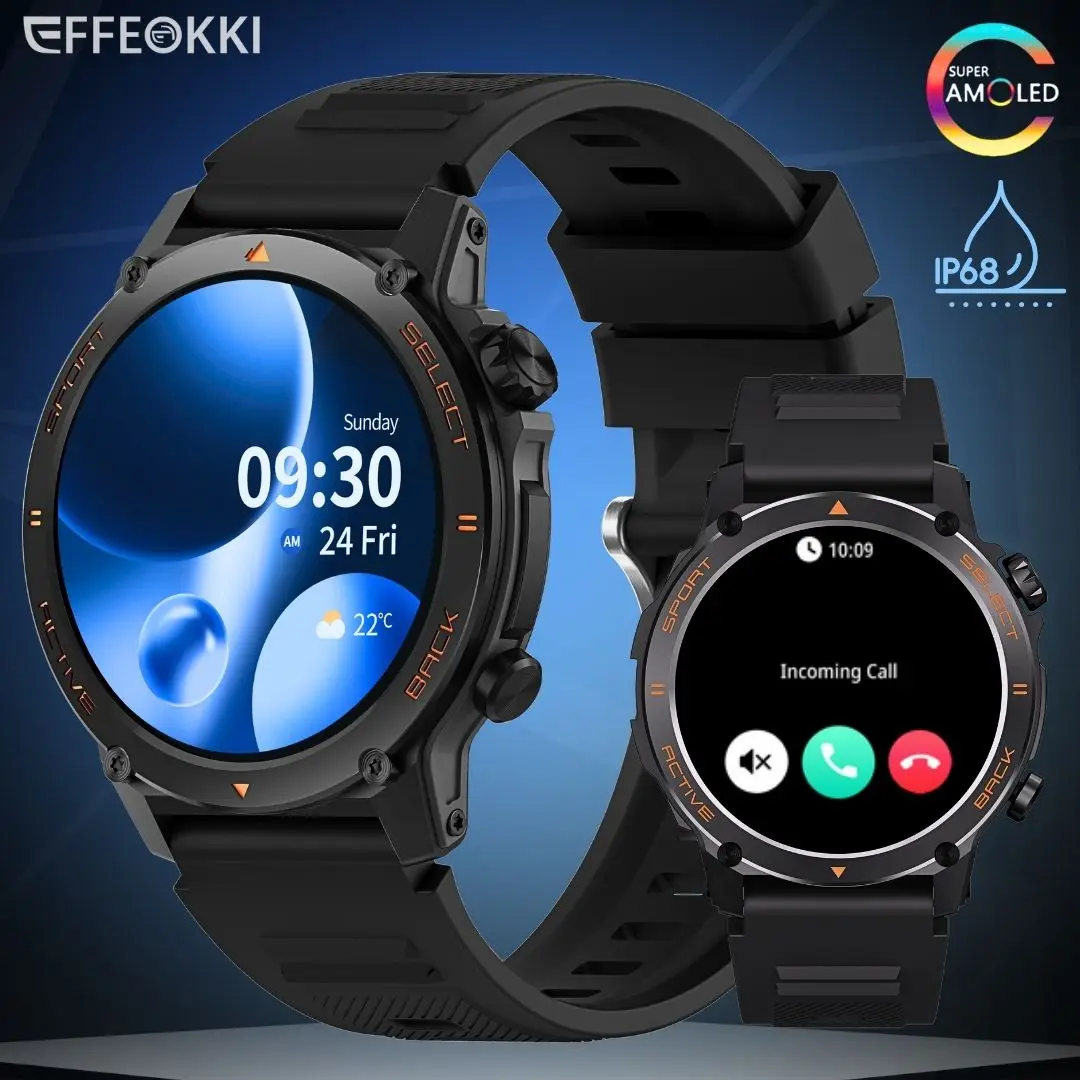EFFEOKKI Amoled Display 1,43-дюймовые умные часы для мужчин, водонепроницаемые, для ответа на звонки, пульсометр для телефона IPhone Android
EFFEOKKI Amoled Display 1,43-дюймовые умные часы для мужчин, водонепроницаемые, для ответа на звонки, пульсометр для телефона IPhone Android