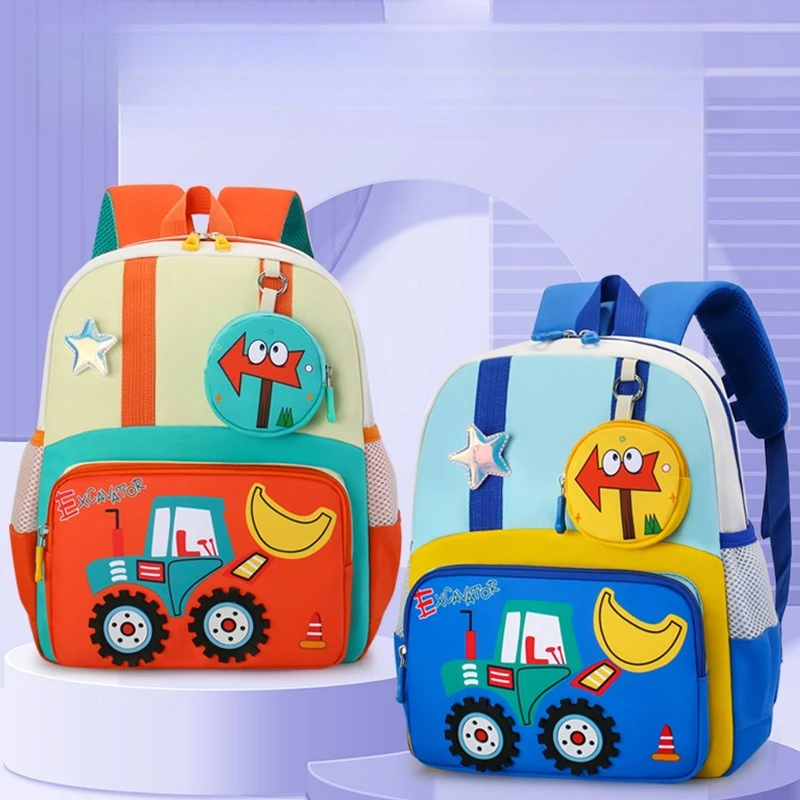 Nylon lightweight kindergarten book cartoon car excavator color-blocking waterproof children's waterproof backpack
Nylon lightweight kindergarten book cartoon car excavator color-blocking waterproof children's waterproof backpack