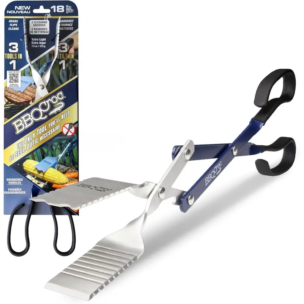 3 in 1 Barbecue Tool 18-inch - Light and Long Tongs, Spatula and Grill Scraper (Blue) (18 inch Without Flashlight)
3 in 1 Barbecue Tool 18-inch - Light and Long Tongs, Spatula and Grill Scraper (Blue) (18 inch Without Flashlight)