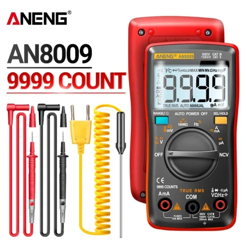 ANENG AN8008/AN8009 digital multimeter RMS transistor capacitance tester 409b dual fuse automatic range Medidor El é ctricoTrue
ANENG AN8008/AN8009 digital multimeter RMS transistor capacitance tester 409b dual fuse automatic range Medidor El é ctricoTrue