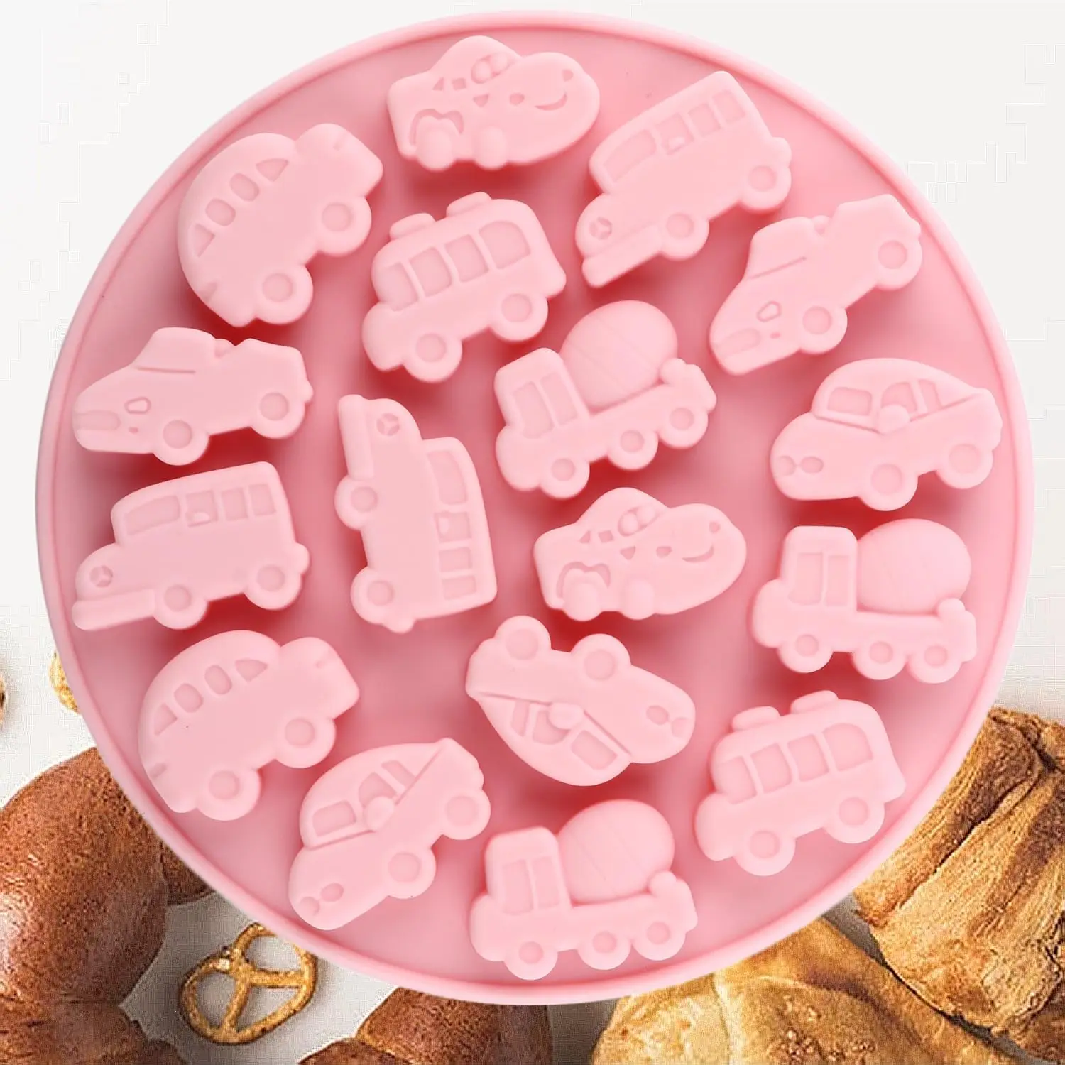 17 Cavity Car Silicone Molds Different Vehicles Fondant Candy Chocolate Mould Taxi Truck Racing Car Bus Mold for Candy Gummy
17 Cavity Car Silicone Molds Different Vehicles Fondant Candy Chocolate Mould Taxi Truck Racing Car Bus Mold for Candy Gummy