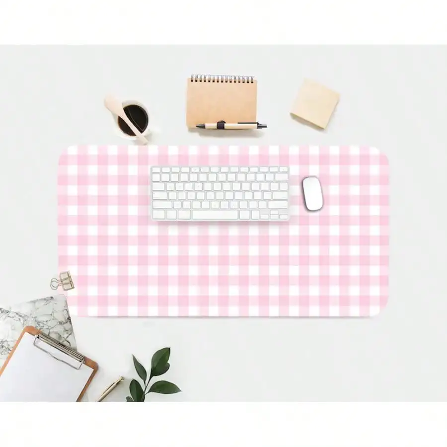 Pink Gingham Desk Mat, Aesthetic Workspace Accessory
Pink Gingham Desk Mat, Aesthetic Workspace Accessory