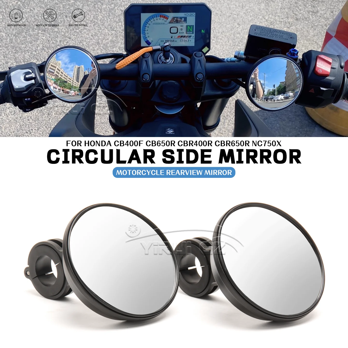 Мотоциклетный вспомогательный ретровизор для слепых зон для HONDA CB400F Espelho Convexo Espelhos de grande angularpara CB650 400R 650R NC750X
Мотоциклетный вспомогательный ретровизор для слепых зон для HONDA CB400F Espelho Convexo Espelhos de grande angularpara CB650 400R 650R NC750X