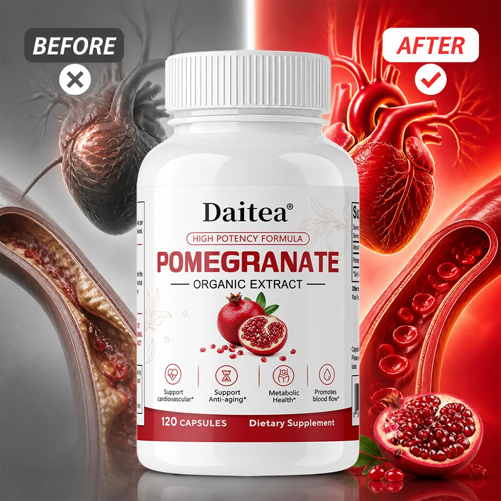 Pomegranate Extract 120 Vegetarian Capsules, Antioxidant Supplement for Heart Health and Joint Support, Promote Metabolism
Pomegranate Extract 120 Vegetarian Capsules, Antioxidant Supplement for Heart Health and Joint Support, Promote Metabolism