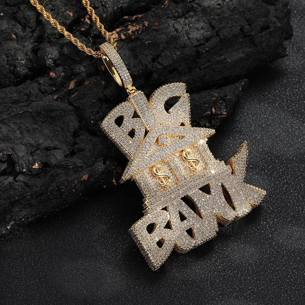 Hip Hop Iced Out Letter Big Bank Pendant Bling Heavy Chunky CZ Necklace Accessories Dollar Symbol Fine Jewelry Gifts for Men Boy
Hip Hop Iced Out Letter Big Bank Pendant Bling Heavy Chunky CZ Necklace Accessories Dollar Symbol Fine Jewelry Gifts for Men Boy